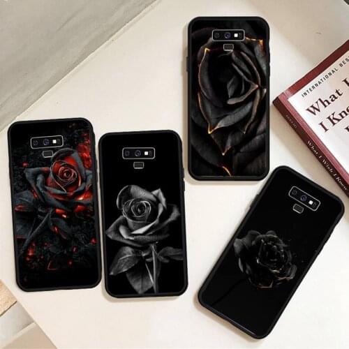 Black Sexy Art Rose Lover Phone Case For Samsung A50 A51 A71 A20E A20S S10 S20 S21 S30 Plus ultra 5G M11 Soft silicone Shell