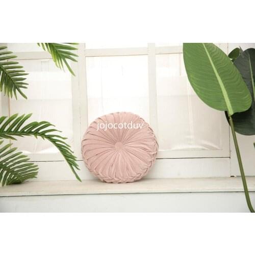 Decorative Round Pumpkin Throw Cushion/Velvet Cushions,Pleated Round Pillow for Home Decorative bed chair car couch