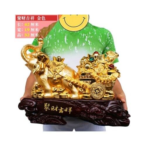 Elephant arts and crafts ornaments fortune auspicious elephant town living room porch office decorations opening gifts