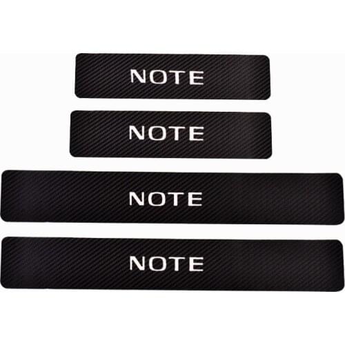 For Nissan Note Door Threshold Plate Car Door Sill Step Plate Carbon Fiber Pu leather Car-Styling