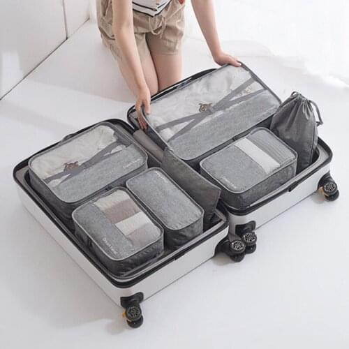 7pcs/set Travel Storage Bag Closet Clothes Organizer Wardrobe Ziplock Luggage Organizers Packaging For Underwear Makeup Shoe Bag