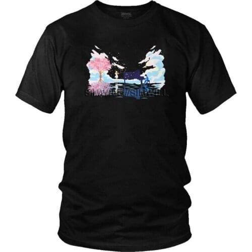 Your Lie In April Kaori Clouds T-shirt Men Graphic T Shirts Short Sleeve Manga Shigatsu wa Kimi no Uso Tshirts Cotton Tees Top