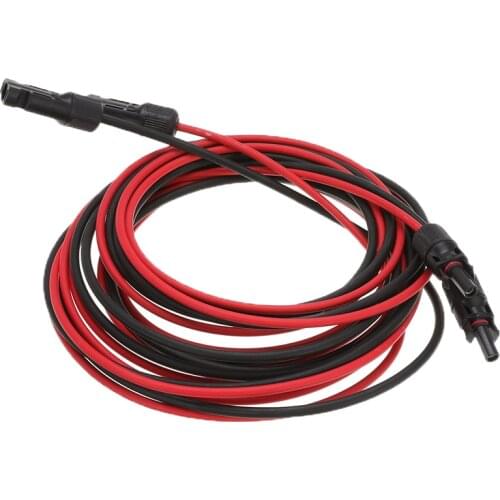 Hot 10M 10AWG 12AWG 14AWG PVC Insulated Electrical PV Connector Cables Solar Panel Connect Back 30ft 2.5mm 4mm 6mm