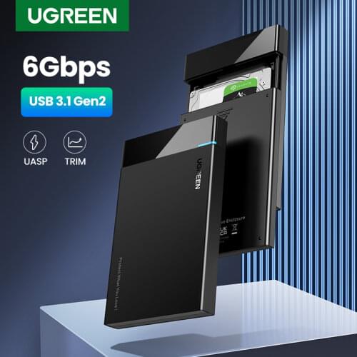 UGREEN HDD Case 2.5 SATA to USB 3.0 Adapter Hard Drive Enclosure for SSD Disk HDD Box Type C 3.1 Case HD External HDD Enclosure