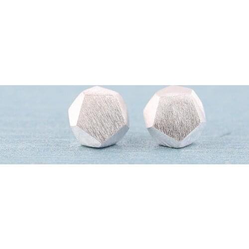 Jisensp Contracted Style Geometric Polyhedron Stud Earrings Fashion Jewelry for Women Girls Mathematics Earrings Graduation Gift