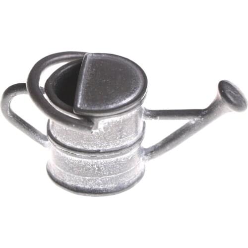 Classic Baby Toys 1/12 Watering Can Handicrafts Metal Dollhouse Miniature White Dollhouse Accessories