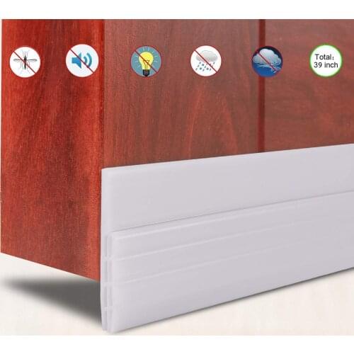 1M Adhesive Under Door Sweep Weather Stripping Soundproof Rubber Bottom Seal Strip Self-adhesive Doors Seal Strip Stickers 45mm