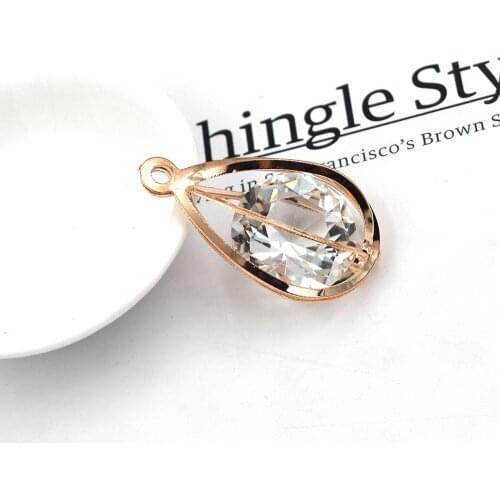21/12/9mm 5pcs Vintage Alloy Circle Big Crystal drop Pendant Lots Necklaces Accessories Fashion Jewelry For Women
