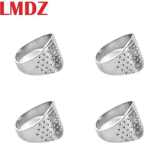 LMDZ 4pcs Sewing Thimbles Adjustable Size Ring Thimble Sewing Quilting Craft Sewing Hardworking DIY Tools Finger Protector