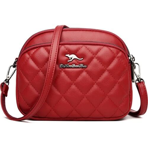 3 Pockets Ladies Small Handbags Fashion Diamond Lattice Shoulder Bags for Women High Quality Pu Leather Crossbody Bag Brand Sac