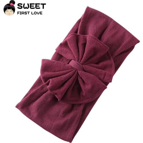Cute Flower Soft Nylon Headbands Girls Elastic Wide Cotton Headwraps Customized Soft Hairwear Simple Hair Accessories For Kids
