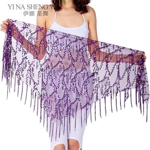 New Belly Dance Costumes Sequins Tassel Indian Belly Dance Hip Scarf for Women Performance Belly Dancing Belt 11kinds of Colors