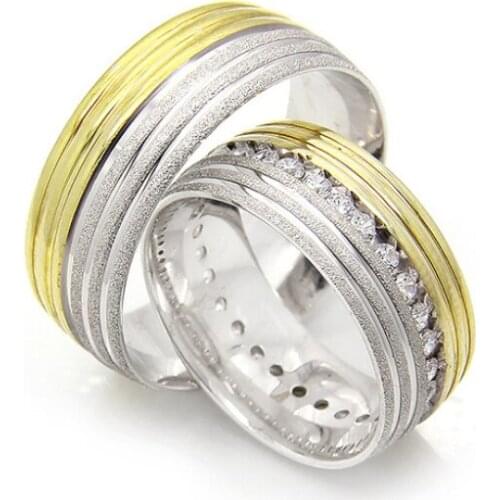 Couple Wedding Ring Sterling Silver 925 Woman And Man Luxury Jewelry Bands Engagement Anniversary Anatolian Civilization Models