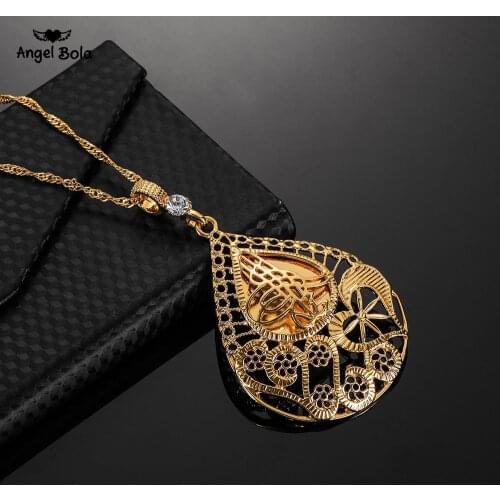 Arab Allah Pendant and Muslim Islam Necklace Chain for Women,Gold Color Never Faded Metal Turks Coins Jewelry Wholesale