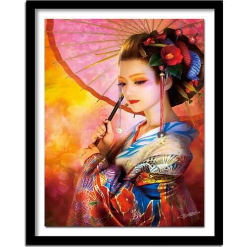 Full Square/Round Drill 5D DIY Diamond Painting "Japanese woman" Embroidery Cross Stitch Home Decor Gift A07079