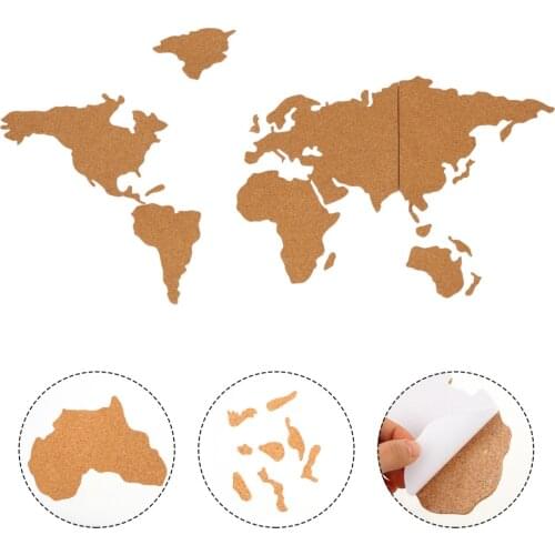 1 Set Cork Board World Map Bulletin Board Message Boards Self-adhesive Corkboard