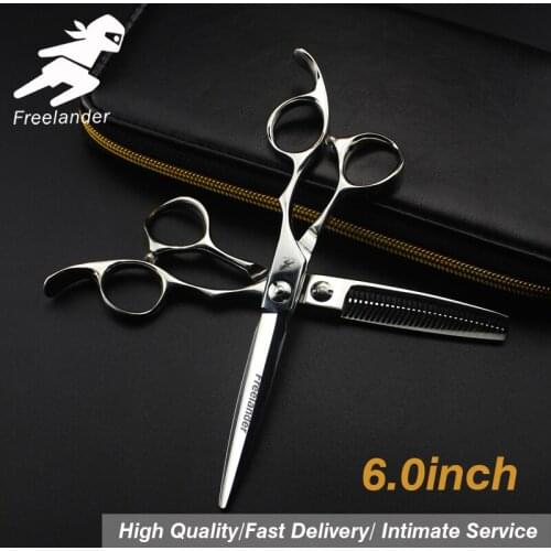 6.0 sale Silver Japanese Hair Scissors Cheap Hairdressing Scissors Shears Hairdresser Shaver Haircut Scissors Model Number Teeth