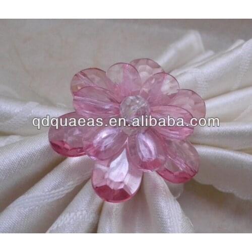 Pink beaded wedding napkin ring, napkin holder