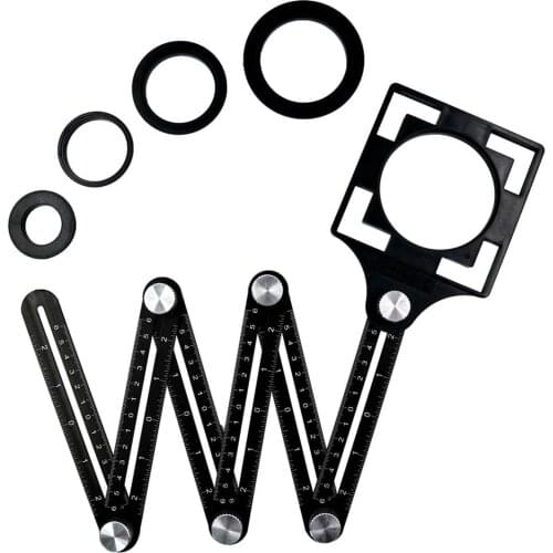 Six-fold Aluminium Alloy Angle Ruler Finder Measuring Ruler Perforated Mold Template Tool Izer Locator Drill Guide Tile Hole