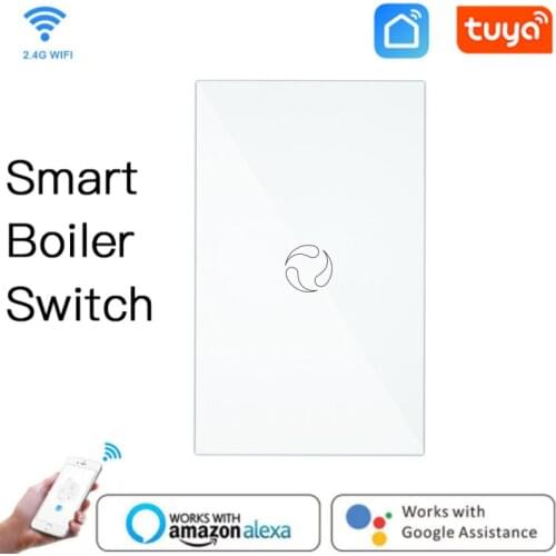 Tuya Wifi Boiler Smart Switch Boiler Switches Voice Remote Control US Standard Touch Panel Timer Outdoor Work Alexa Google Home
