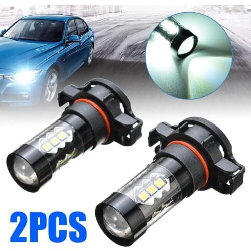 2pcs 2504 PSX24W 80W 12276 LED Fog Light Day-time Running Lamp Brake Turn Signal Rear Side Marker Bulb White