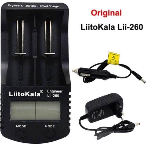 LiitoKala Lii-260 Universal Battery Charger for 18650 18350 14500 26650 LCD screen display battery capacity/internal resistance