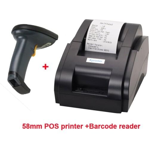 Usb port Barcode scanner and usb port 58mm thermal printer thermal receipt printer pos printer
