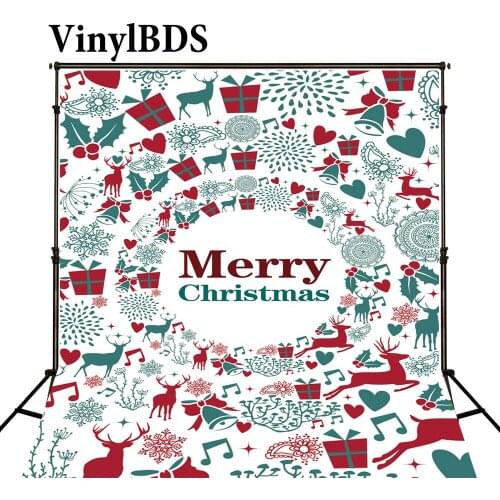 VinylBDS Christmas Backdrop Photography Elk Bell Spot Painting Photo Background Christmas Photocall Backgrounds For Shoot