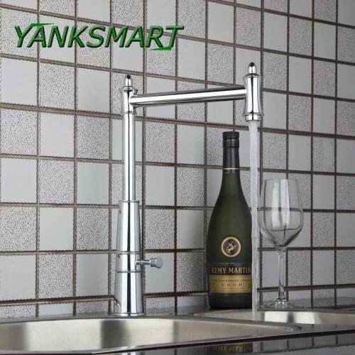 YANKSMART Tall Hot Cold Chrome Plated Faucet Water Kitchen Wash Basin Sink Water Tap Vessel Lavatory Mixer Tap