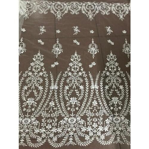 Top quality embroidery tulle mesh lace fabric ZH-899 for party dress