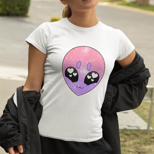 Women T-shirt Alien Love Kiss Gorgeous Printed Clothes Vogue T Shirt Popular Streetwear Casual Wholesale Streetwear Tshirt