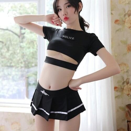Women Sexy Lingerie Cosplay Student Uniform School Girl Ladies Erotic Intimates Costume Babydoll Dress Lace Miniskirt Outfit