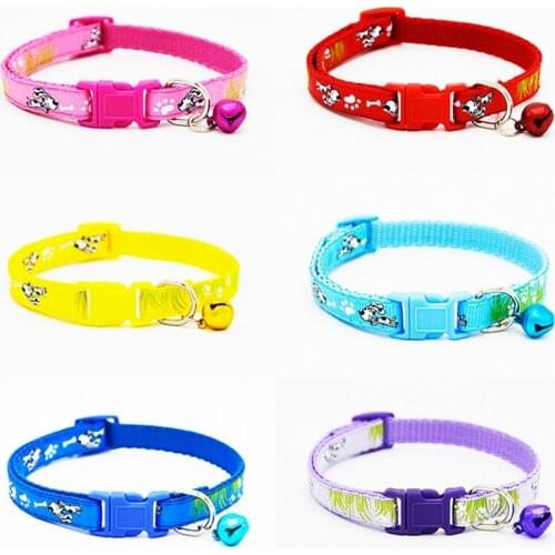 1pcs Adjustable Pet Dog Collar for Dogs Cat Puppy Necklace with Bell Necklace obroza dla psa for Small Animals collar perro