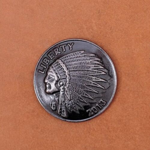 37mm10pcs Gunmetal Southeast Tribal Indian Chief Head Leathercraft Saddles Conchos Set Wallet Belt Screw Back