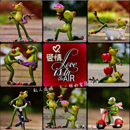 3D frog statue home living room wine cabinet decor modern creative kawaii restaurant decoration crafts resin frog gift CL102405