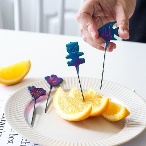 4pcs Metal Luxury Fork 304 Stainless Steel Fork Sign In Fruit Fork Cutlery Set Stainless Steel Dessert Cake Sign