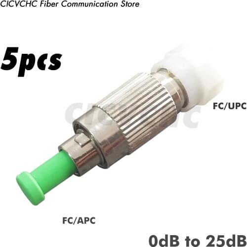 5pcs FC/APC(Male) - FC/UPC (Female) Attenuators (0, 1 to 25dB)/Fixed/Plug-in type /Fiber Optical