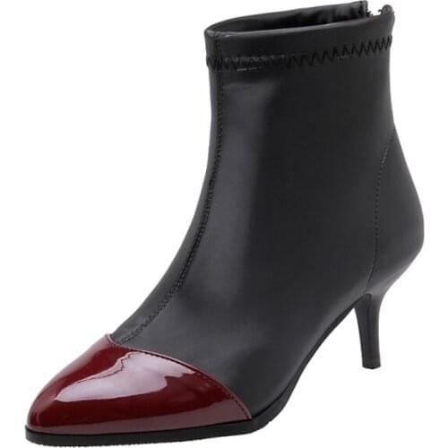 Big Size 9 10 11-17 boots women shoes ankle boots for women ladies boots shoes woman winter Color matching