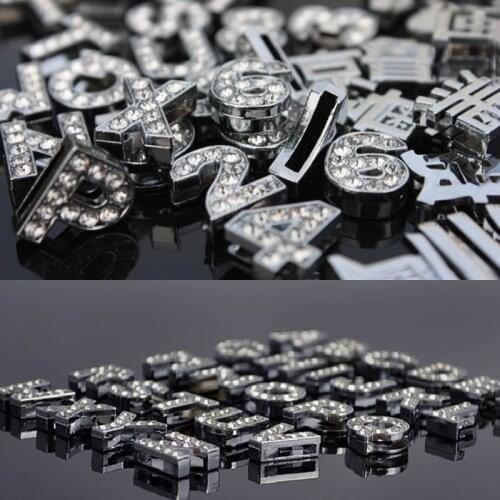 Buipoey 1Pcs Letters Beaded Numbers Silver Color Charm Fit Brands Original 10mm Stainless Steel Mesh Bracelets Women Bracelet