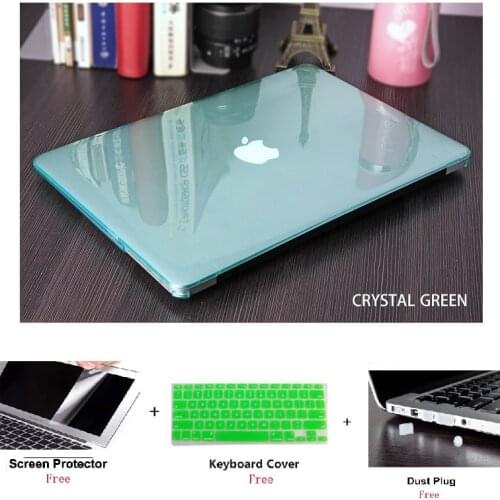 4in1 Crystal Laptop Case+Keyboard Cover+Screen Film+Dust Pulg For Apple Macbook Air Pro Retina Touch Bar 11 12 13 15 inchs