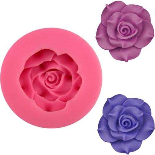 Rose blossoms turn sugar chocolate silicone cake mold kitchen DIY baking tool drop glue soap mold