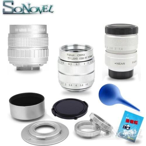 FUJIAN 35mm F1.7 CCTV Movie Lens+25mm f1.4 TV Lens +50mm f1.4 TV Lens for Nikon 1 AW1 S1 S2 J5 J4 J3 J2 J1 V3 V2 V1 Cameras C-N1