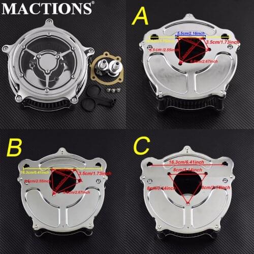 Chrome Air Cleaner Filter For Harley Sportster 883 1200 XL Dyna Fat Bob 00-16 17 Touring Road Glide 08-16 Softail Heritage 16-17