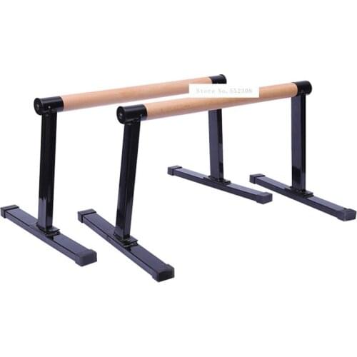 Indoor Fitness I-Shaped Push-Up Support Wood Grip Push-Up Stand Frame Outdoor Antiskid Multifunctional Handstand Parallel Rod