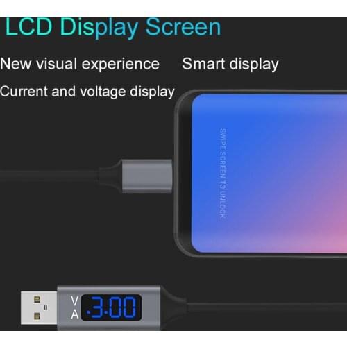 LCD intelligent monitoring data line that can display voltage and current during charging