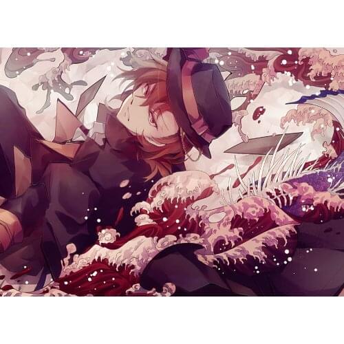 One Piece Anime Posters Bungou Stray Dogs Cross Stitch HD Canvas Wall Art Decor Game Paintings Home Decor Living Room Pictures