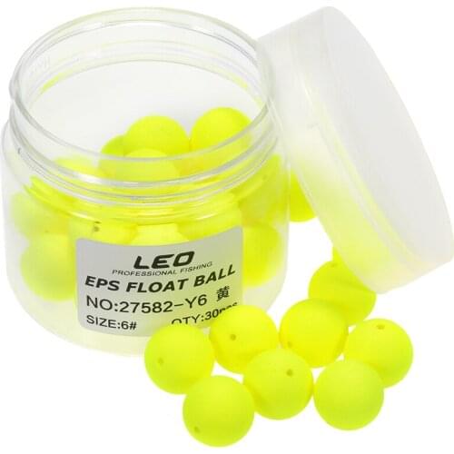 LEO 30pcs Fishing Float Balls Bottled EPS Foam Buoyancy Ball Float Gear Flotadores isca Fish Float Outdoor Fishing Accessory