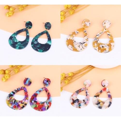 Fashion jewelry Resin earrings for women 2019 Acrylic cc jewelry big korea handmade geometric bohemian vintage