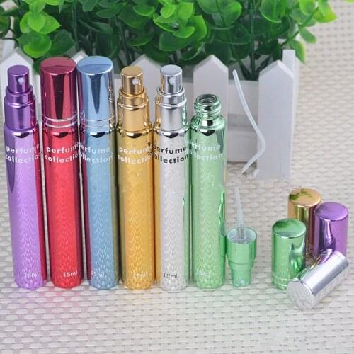15ml Fashion UV Glass Perfume Refillable Bottles With Atomizer Empty Spray Parfum Case For Traveler F20172325