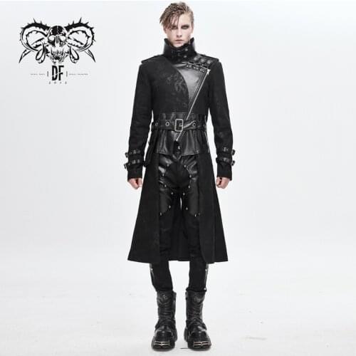 Devil Fashion Mens Punk Handsome Long Jacket Vintage Personality Fashion Cosplay Halloween Outerwear